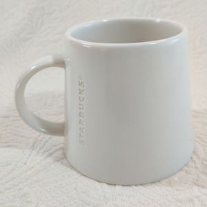 2015 Starbucks Coffee Cup Mug Matte White No Spill Wide Base Slanted Sides 16 oz